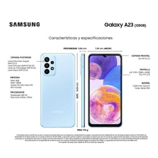 Teléfono Galaxy A23 128GB Azul