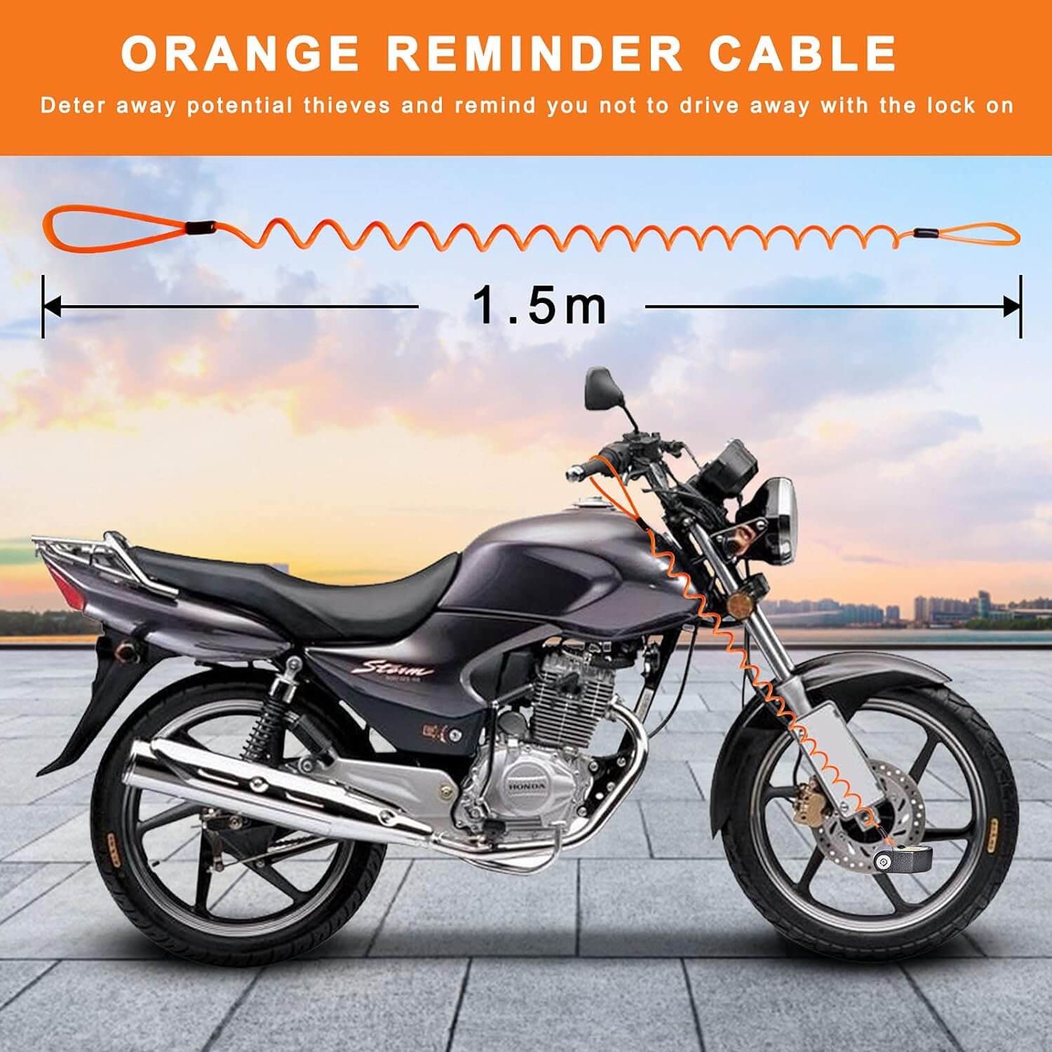 Candado para Moto con Sistema de Alarma de Seguridad para Bicicleta y  Motocicleta(Negro) : : Automotriz y Motocicletas