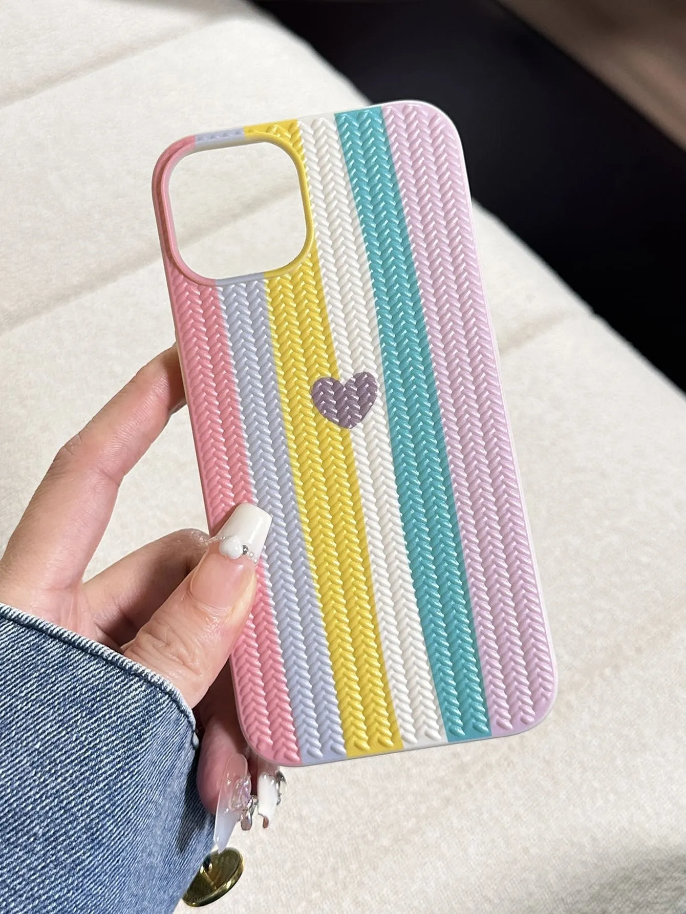 Striped_Phone_Case_main_0 Funda de iPhone Multicolor - Imagen 1