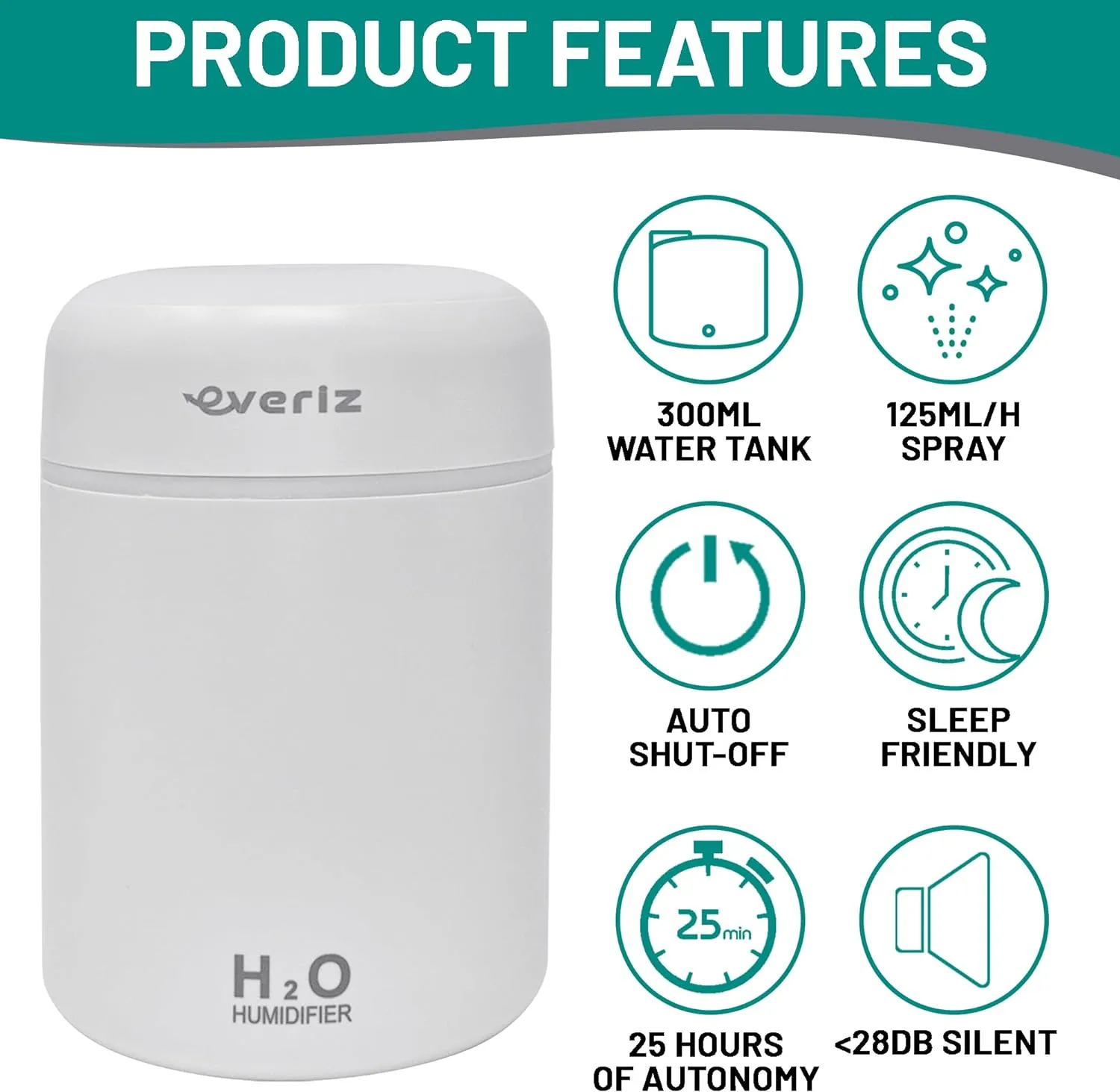 Humidificador Ultrasónico H₂O - EVERIZ - Imagen 5