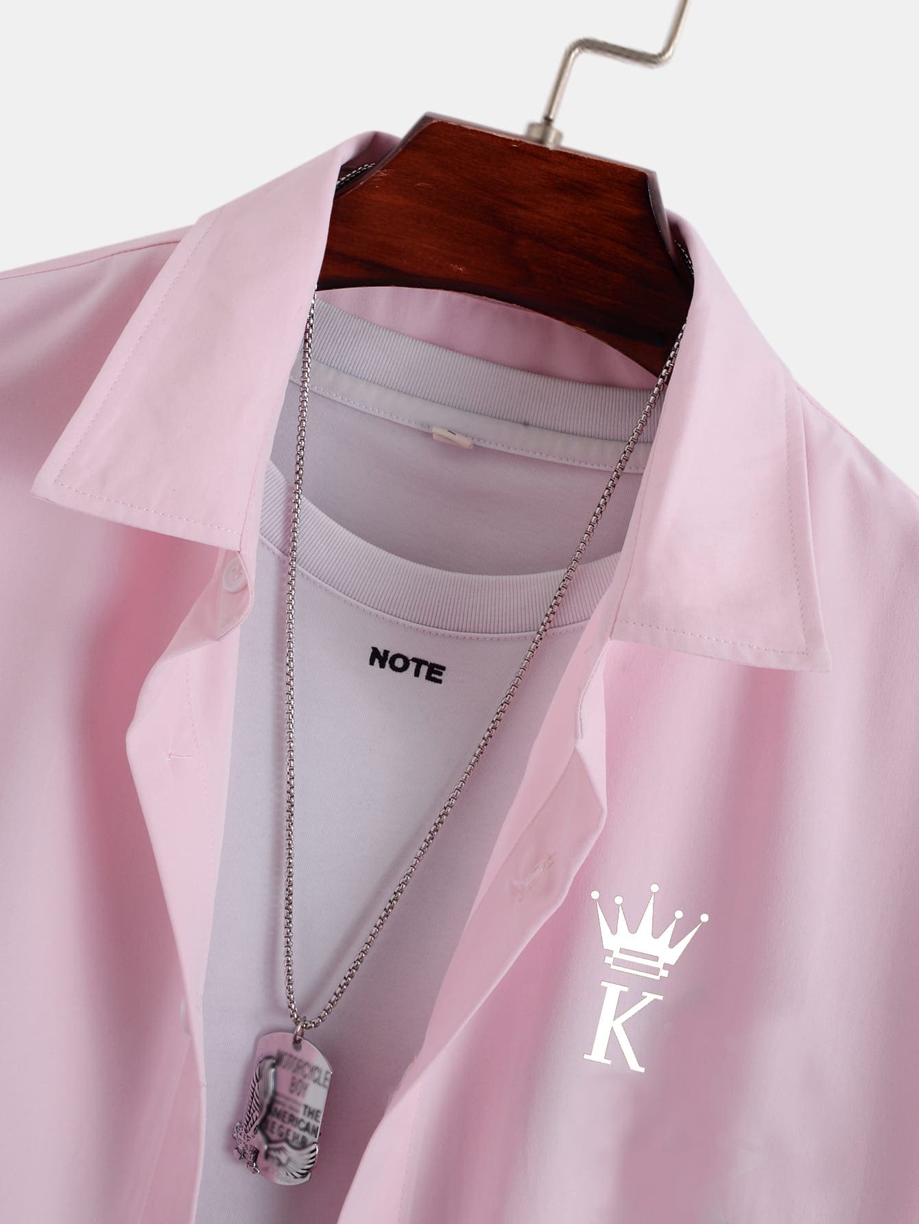 1 pieza Camisa con estampado de corona y letra - Imagen 4
