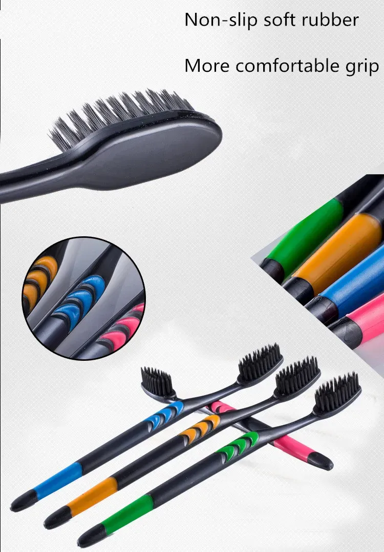 Juego de 10 cepillos de dientes de bambú Natural - Imagen 2