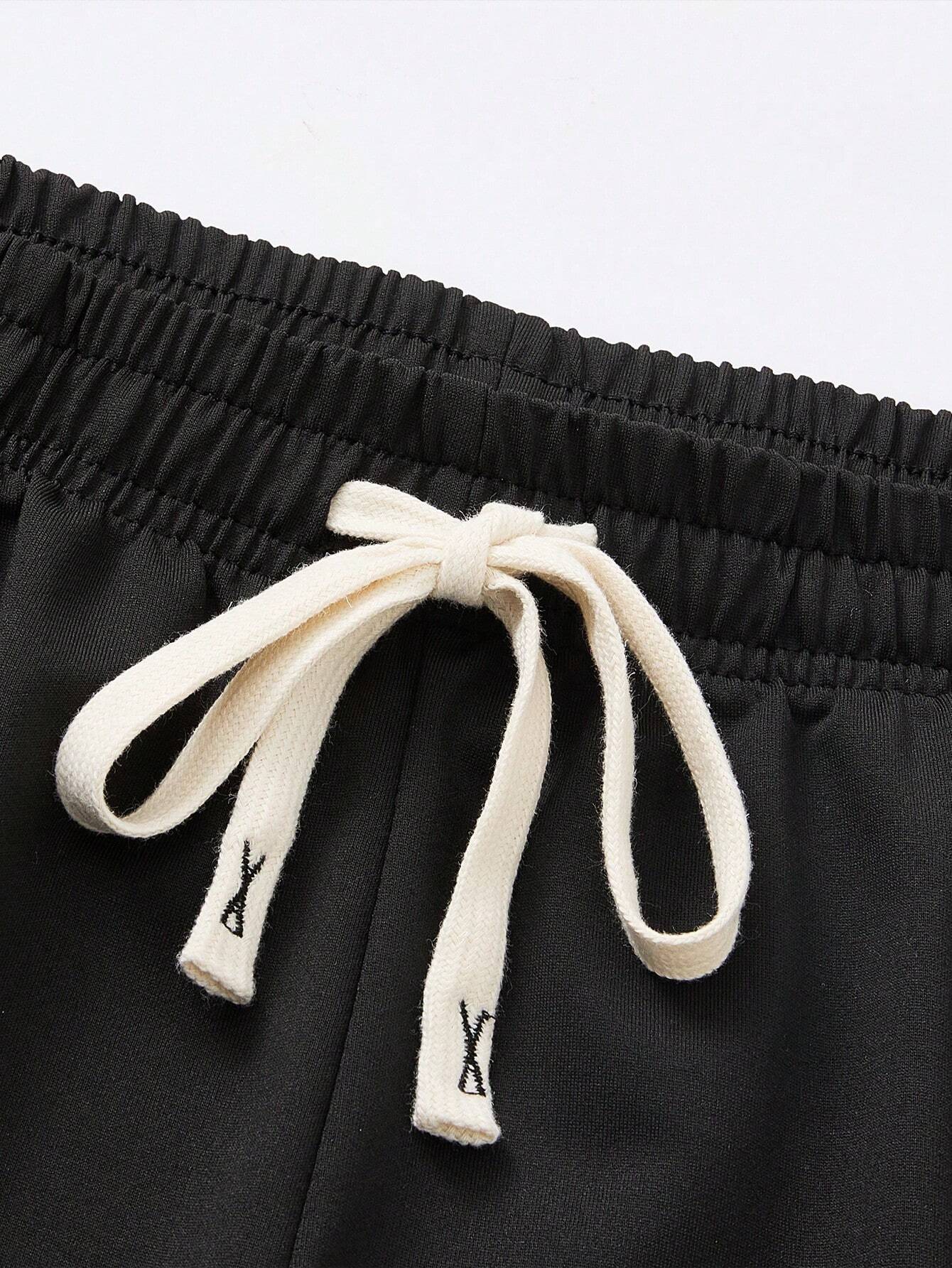 Camiseta de manga corta con gráfico de dibujos animados y pantalones cortos con cordón en la cintura para salir, para hombre - Imagen 4