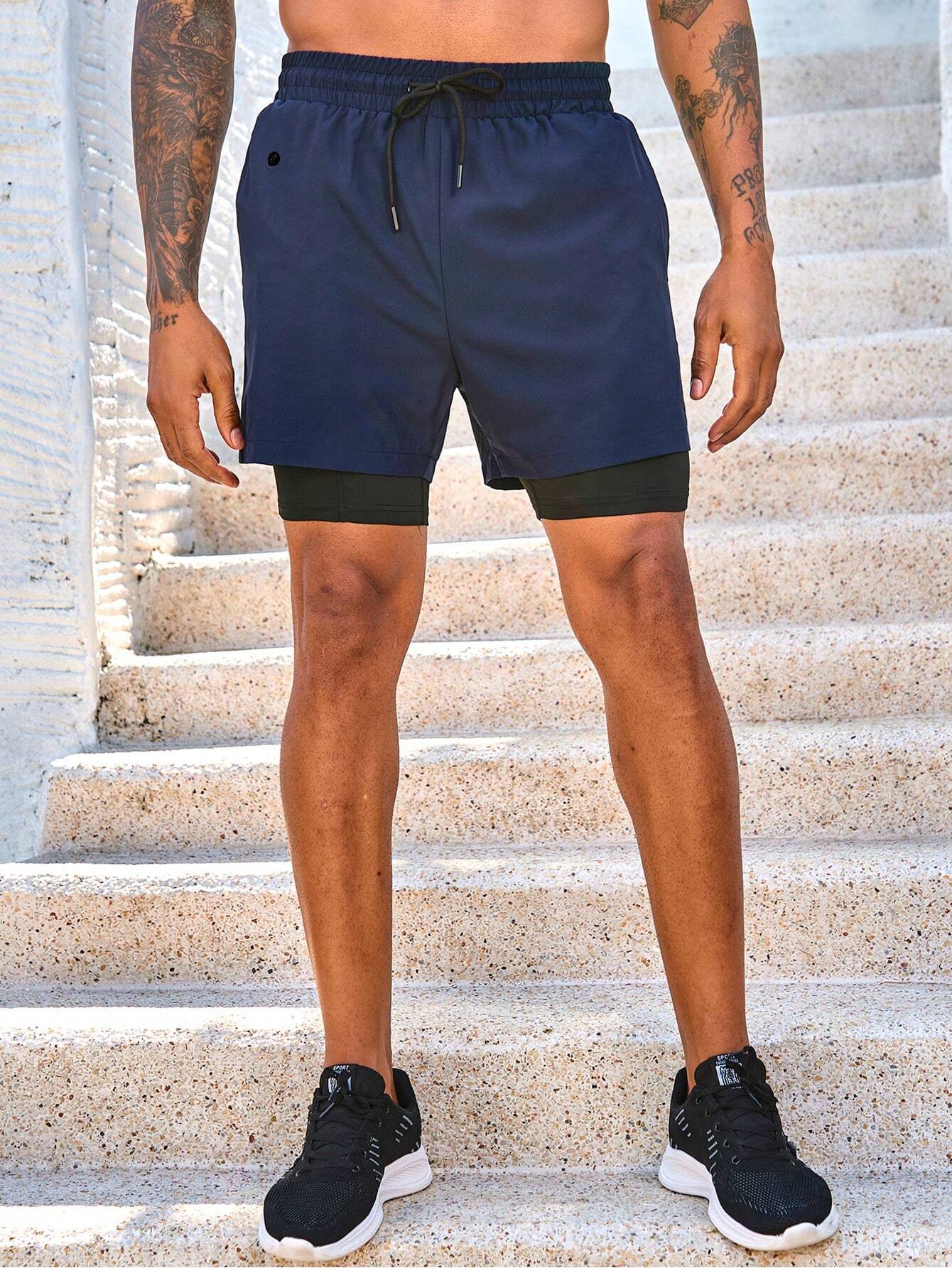 Shorts Deportivos Masculinos Con Cintura Con Cordón Y Bolsillo - Imagen 5