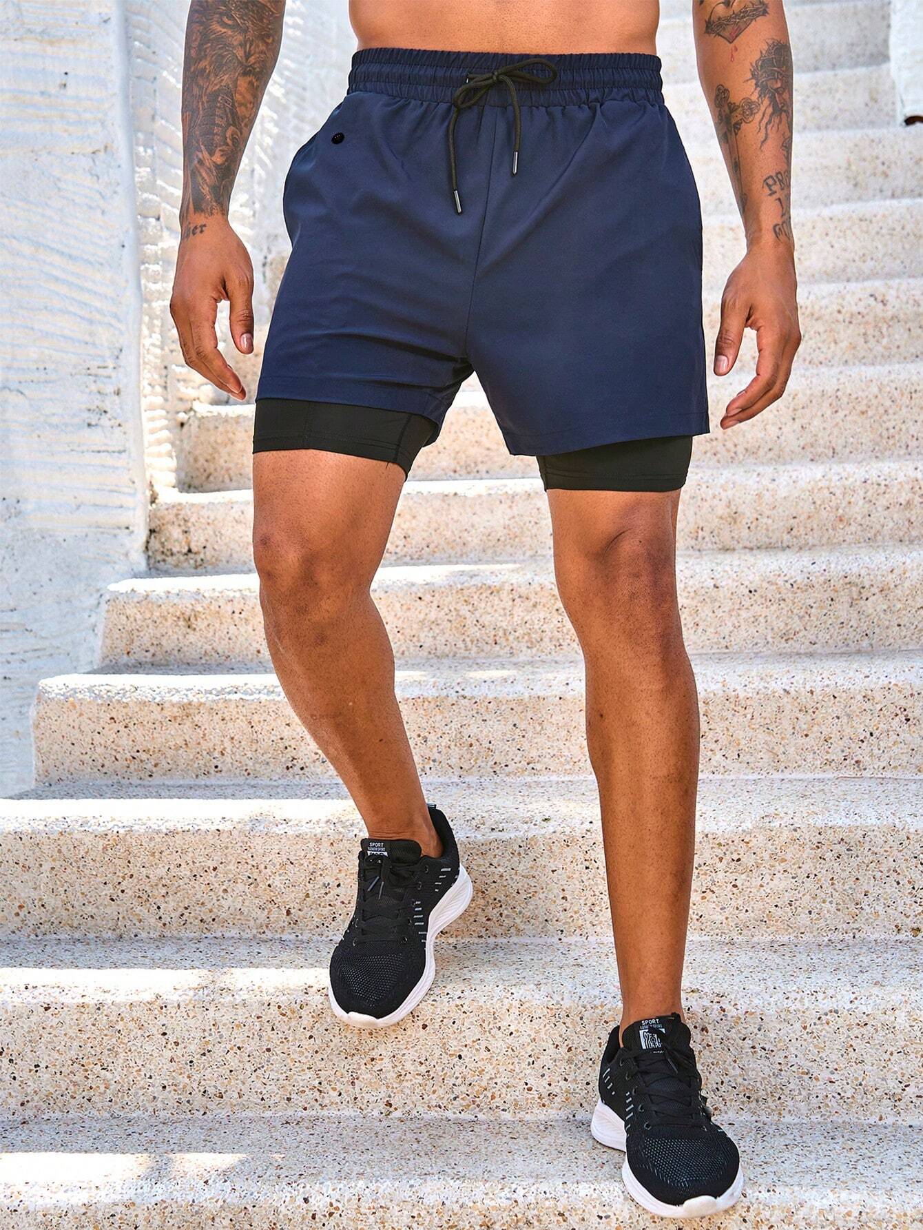 Shorts Deportivos Masculinos Con Cintura Con Cordón Y Bolsillo - Imagen 8