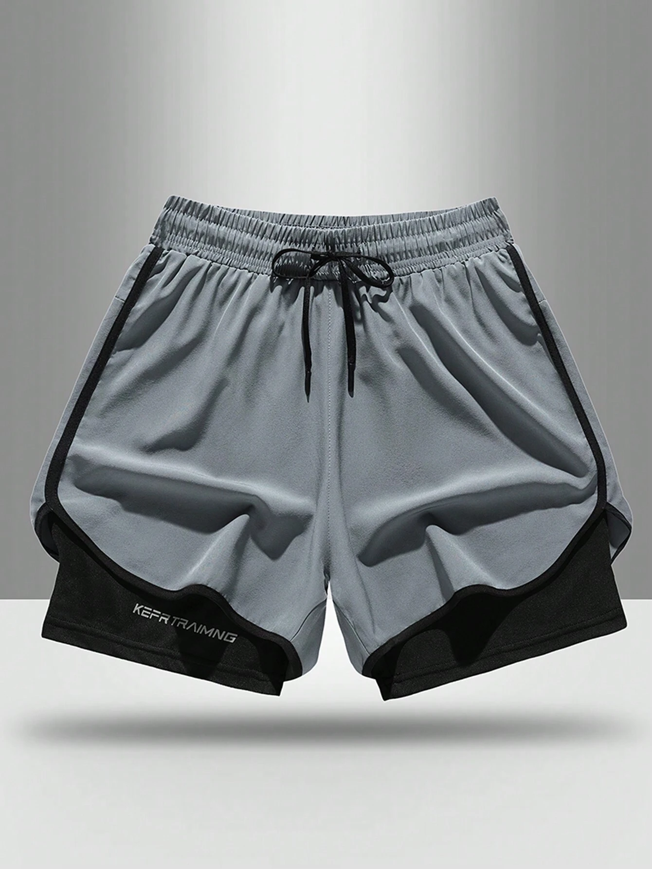 Pantalones cortos deportivos casuales sueltos transpirables con detalles de color contrastante para hombres - Imagen 1