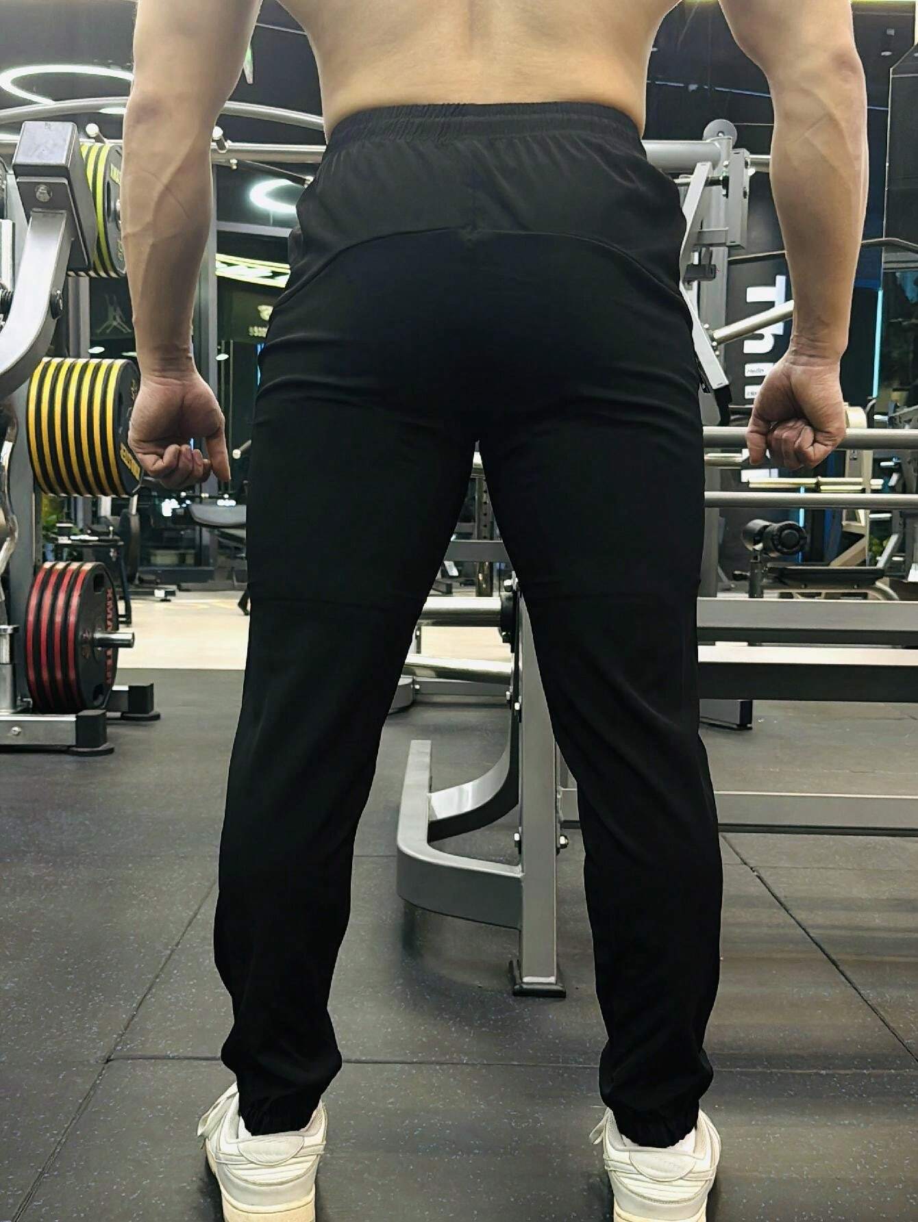 Pantalones largos de entrenamiento para hombres en exteriores, pantalones transpirables y de secado rápido para hacer ejercicio - Imagen 2