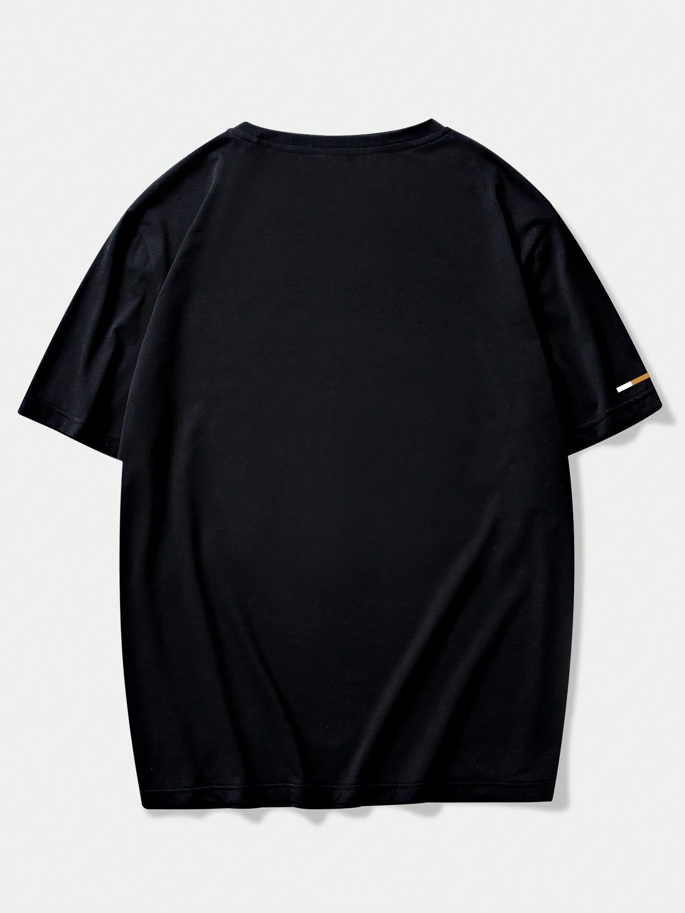 Camiseta Casual De Manga Corta Para Hombre Con Estampado De Texto Y Cuello Redondo - Imagen 3