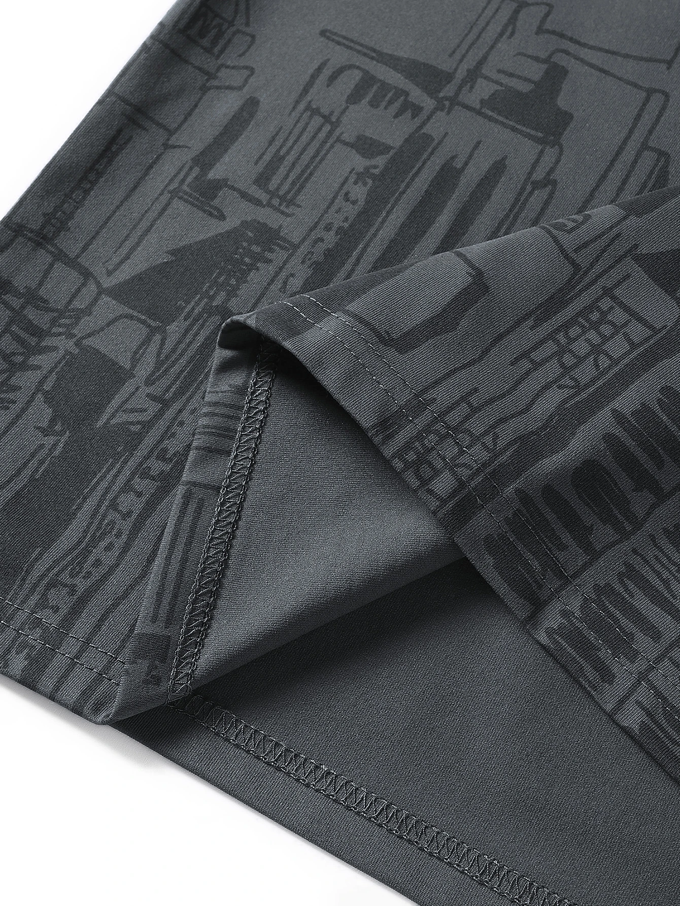Camiseta Impresa Para Hombres Con Letras Y Edificios - Imagen 3
