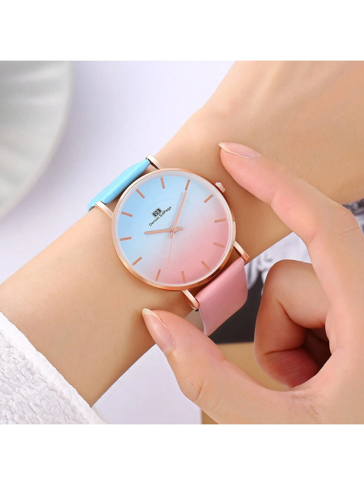 Reloj Sencillo De Doce Clavos De Doble Color Para Mujeres - Imagen 2