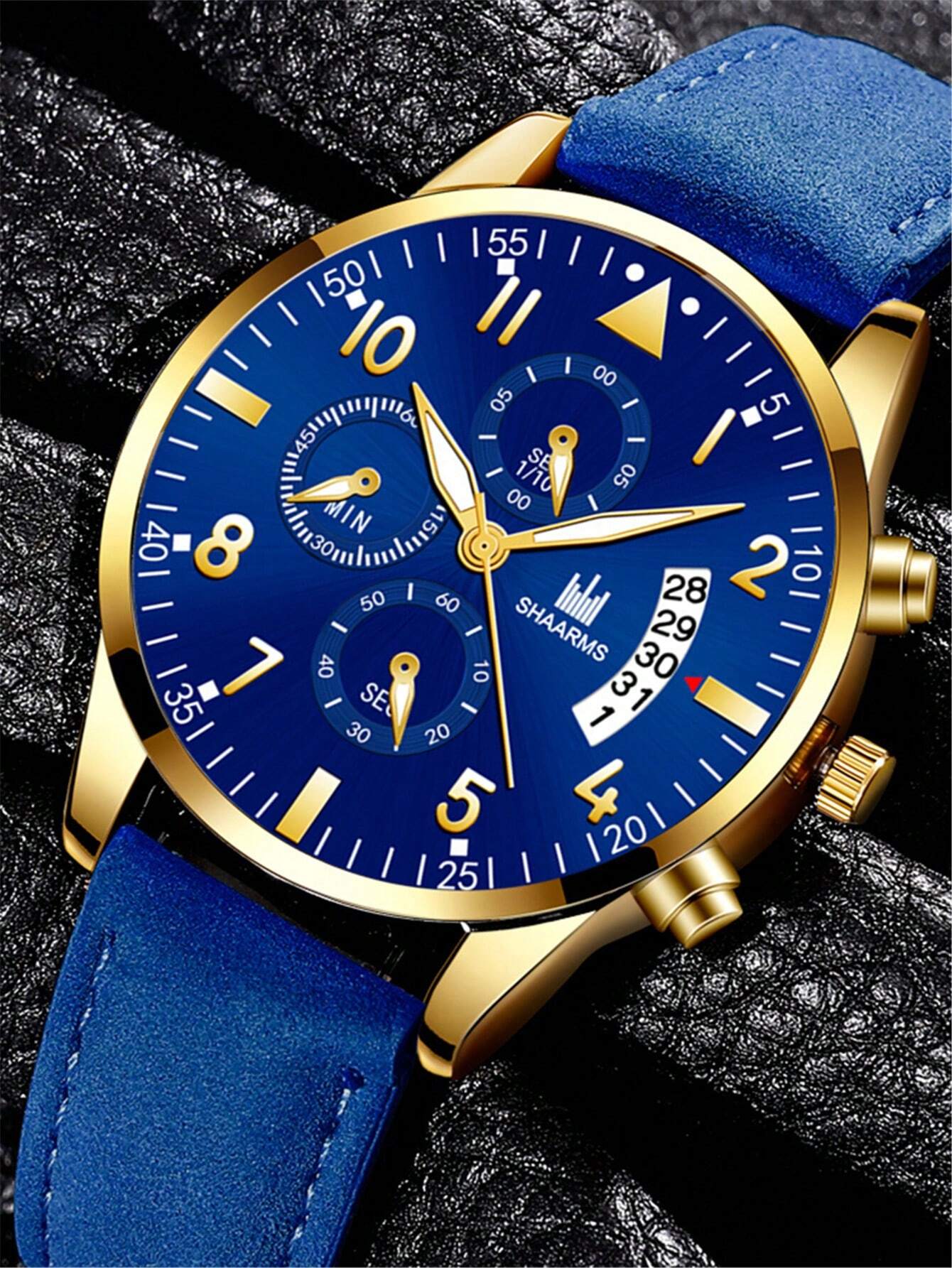 Reloj de cuarzo con triple dial de fecha para hombres - Imagen 2