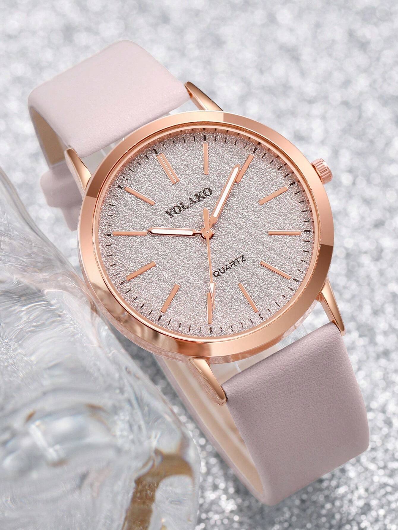 Reloj de pulsera de cuarzo minimalista de moda con esfera y banda, y pulsera con forma de corazón - Imagen 6
