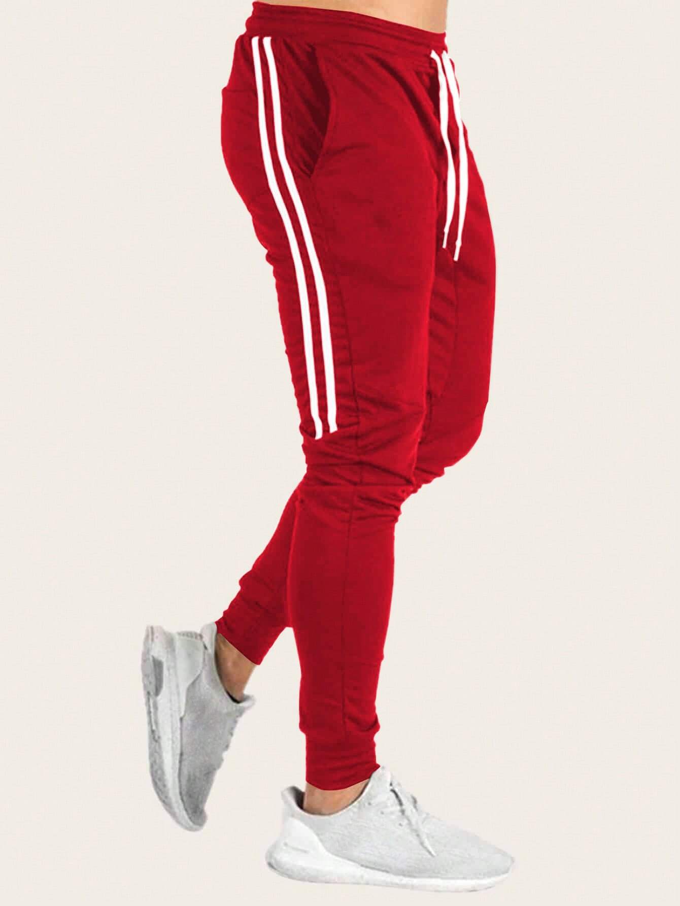 Sudadera Para Hombre Con Cintura Ajustable Con Cordón Y Detalle De Cinta Lateral De Contraste - Imagen 1