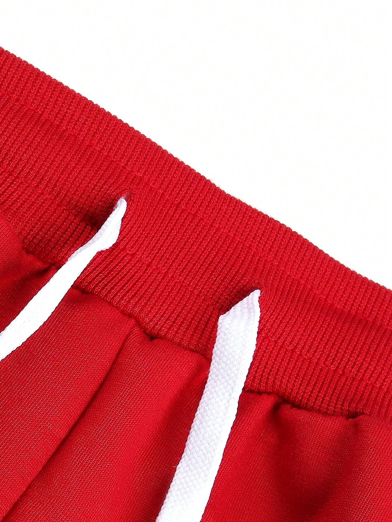 Sudadera Para Hombre Con Cintura Ajustable Con Cordón Y Detalle De Cinta Lateral De Contraste - Imagen 6