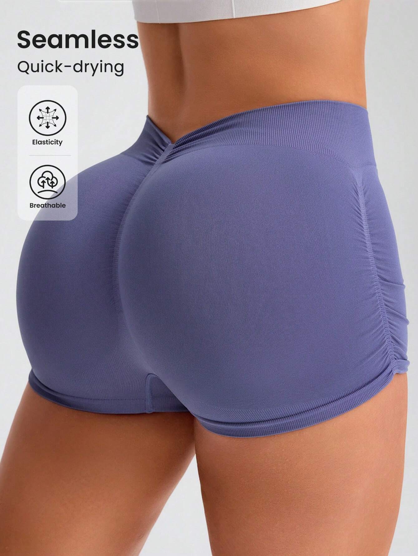 SHEIN_Sport_Gameset_Shorts_deportivos_de_compresin_sin_costuras_de_unicolor_de_verano_adecuados_para_yoga_y_ejercicio__SHEIN_USA_main_0 Shorts deportivos de compresión sin costuras de unicolor de verano, adecuados para yoga y ejercicio - Imagen 1