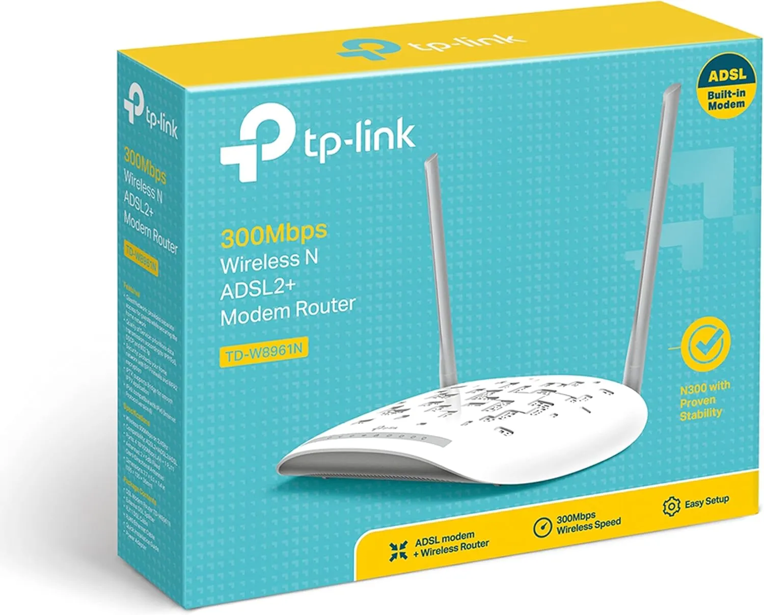 71uN8rFpY3L._AC_SL1500_ Router Nauta Hogar TP-Link TD-W8961N 300Mbps - Imagen 1