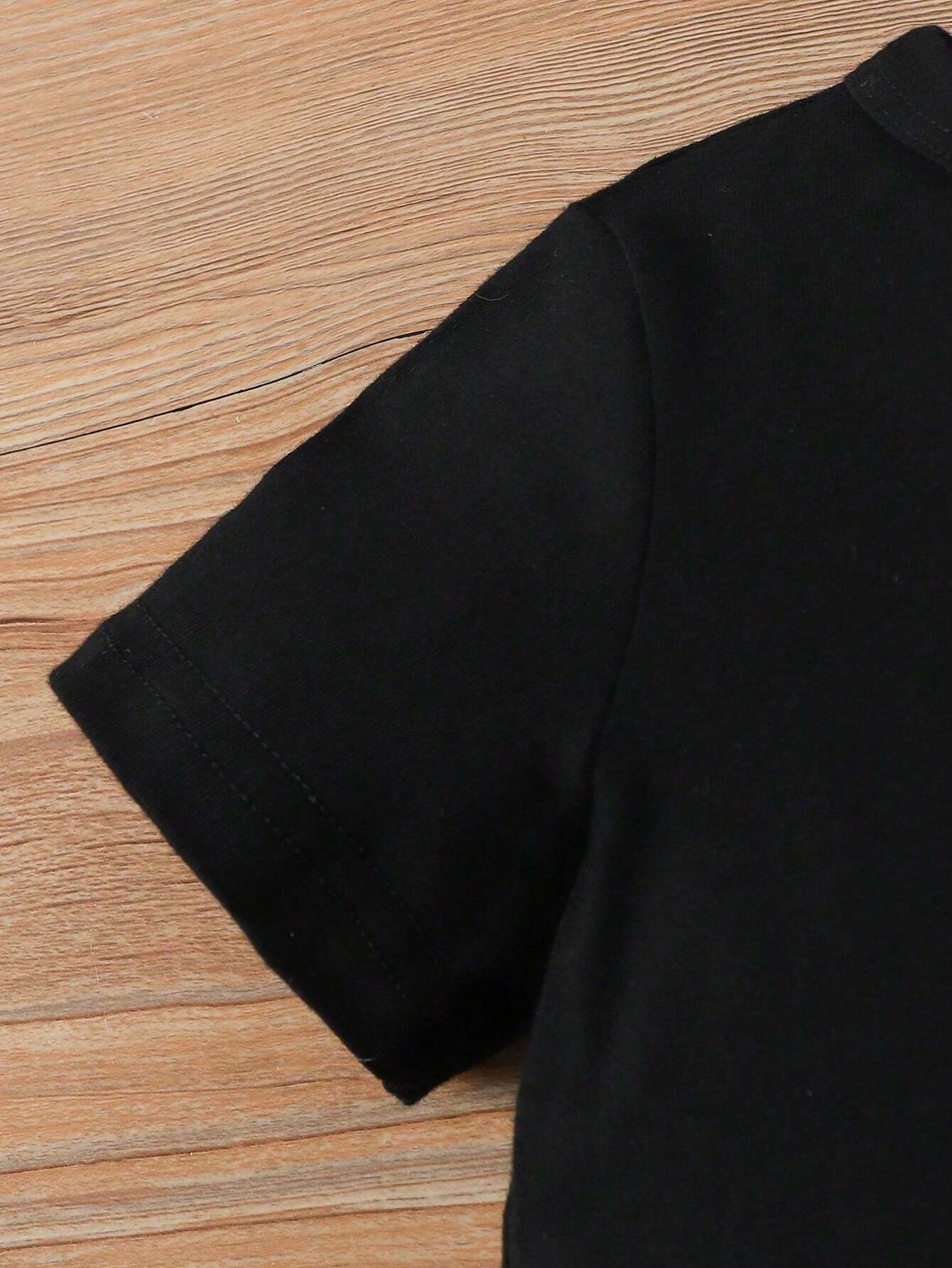 Camiseta Casual Y Pantalones Cortos Con Letra K Impresa Para Bebé Niño, Con Cuello Redondo - Imagen 5