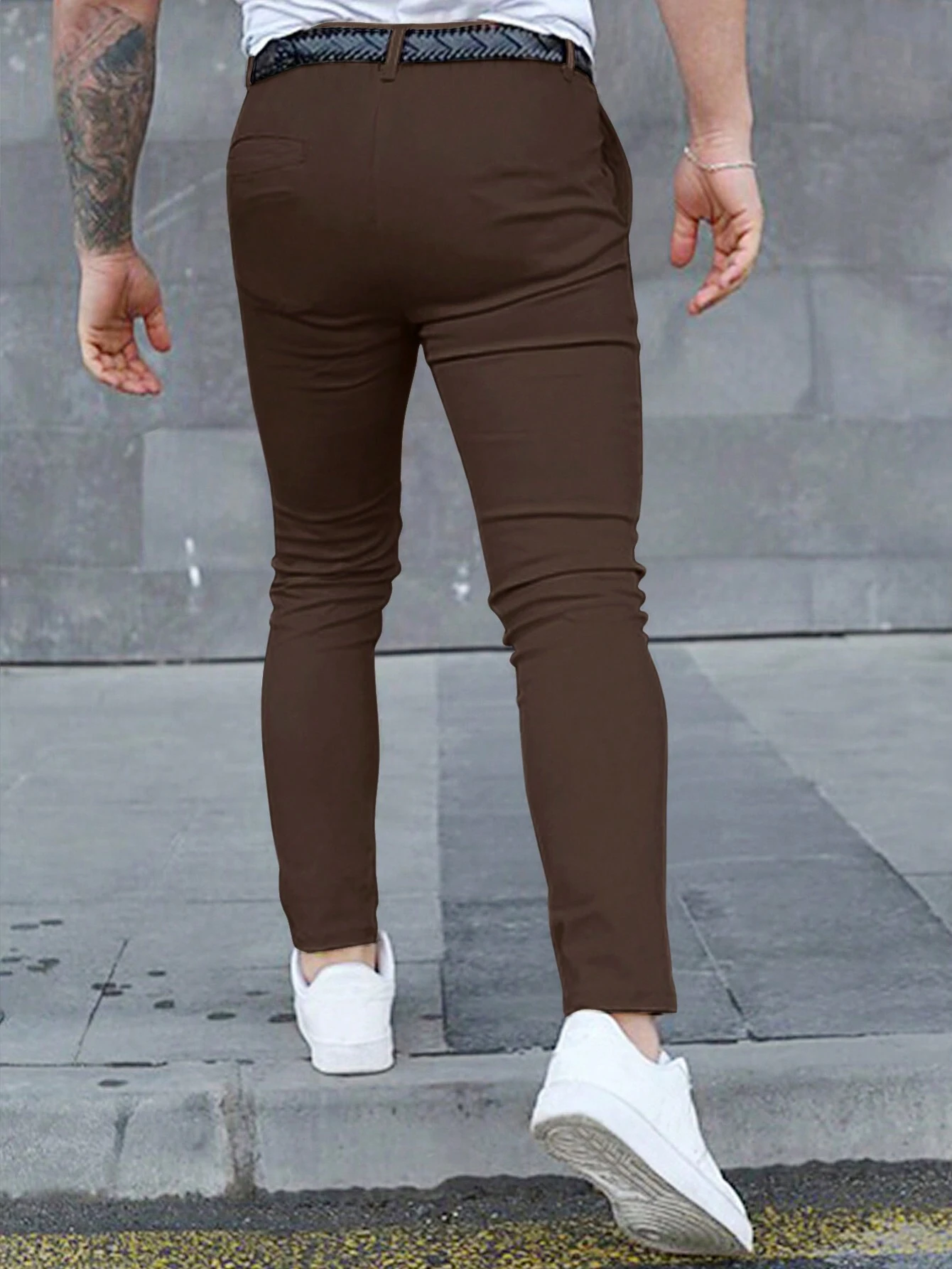 Pantalones De Traje Liso Para Hombres - Imagen 3