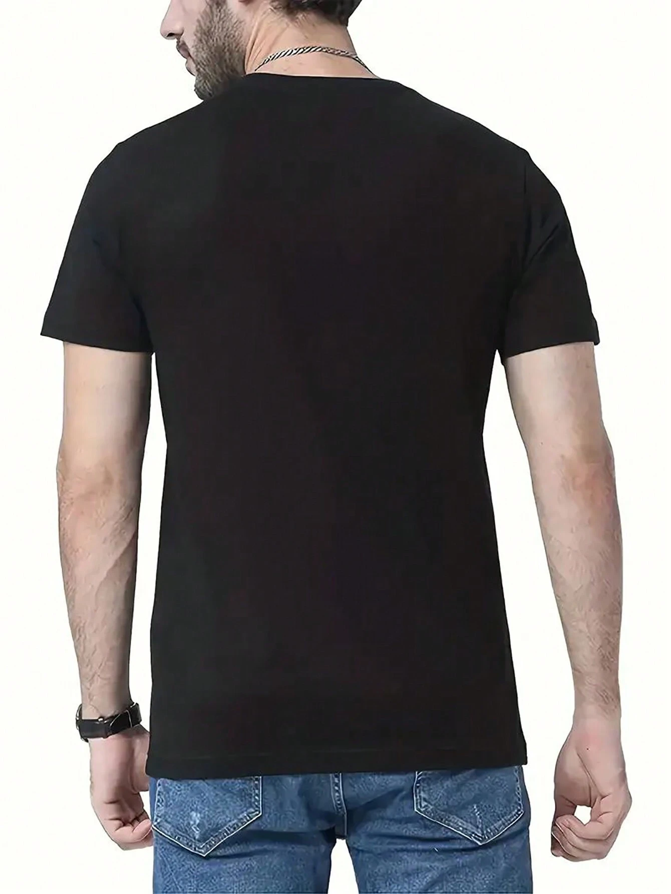Camiseta De Cuello Redondo Con Estampado De Letras Para Hombre - Imagen 2
