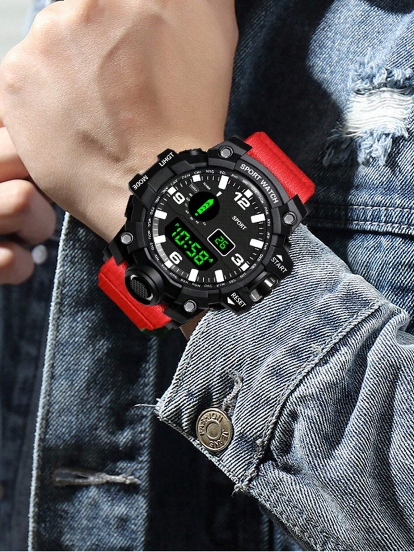 Reloj deportivo multifuncional electrónico para niños con pantalla de fecha - Imagen 2