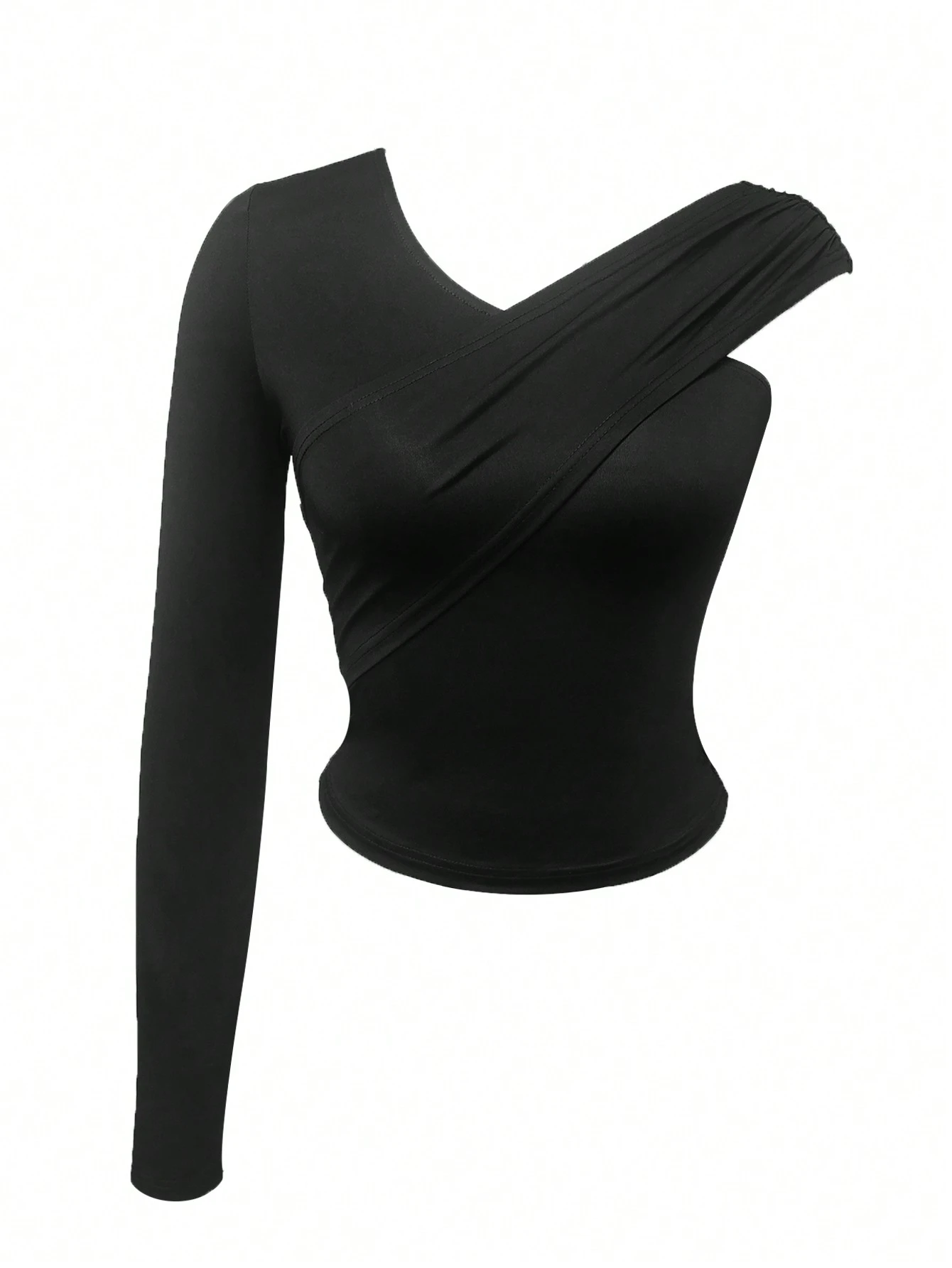 Camiseta De Señora Entallada Con Cuello En V De Color Sólido - Imagen 6