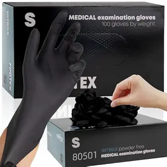 41Xj4tJPB5L._SY445_SX342_QL70_FMwebp_.webp Guantes de Nitrilo Negro FINITEX - 5 mil, Sin Polvo, Sin Látex, 100 Unidades - Imagen 1