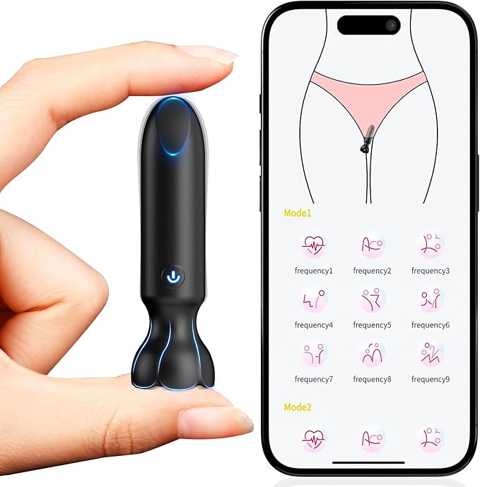 61YwMb1b0qL._AC_SX679_.jpg Mini bala vibrador para adultos, vibradores controlados por aplicación, juguetes sexuales femeninos con 9 modos de vibración, consolador de punto G, vibrador de clítoris, vibrador discreto - Imagen 1