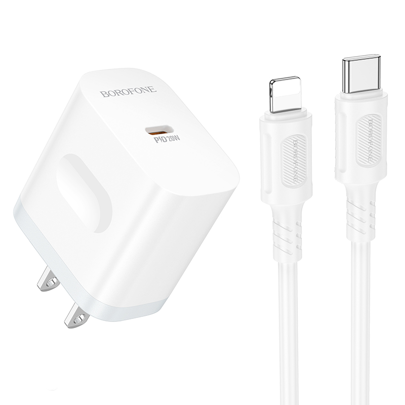 1 BOROFONE BA99 – Cargador Rápido PD 20W con Cable USB-C a Lightning - Imagen 1