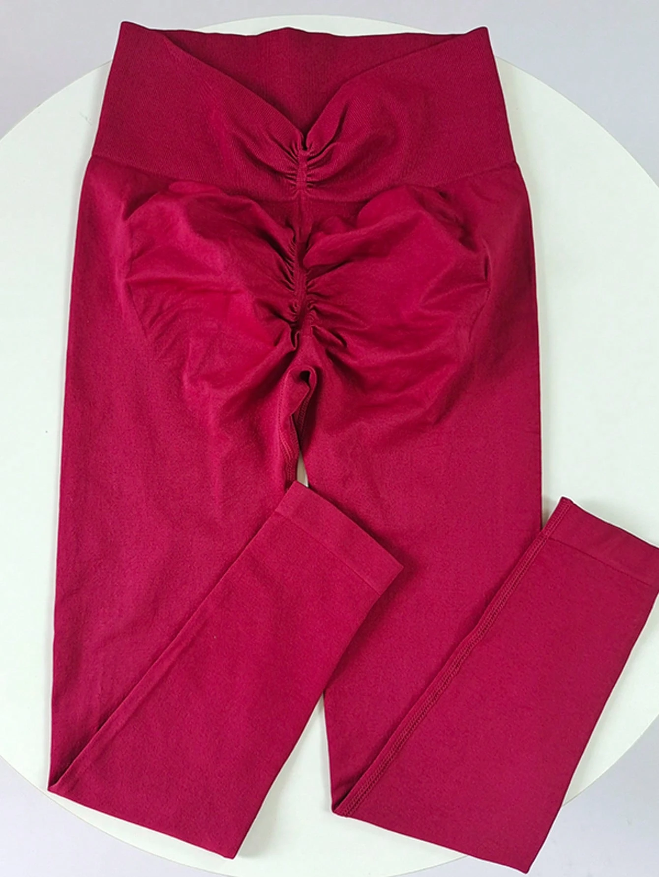 Leggins sin costuras de cintura alta para fitness y yoga que levantan y realzan el trasero con forma de melocotón y un diseño de cintura en V - Imagen 5