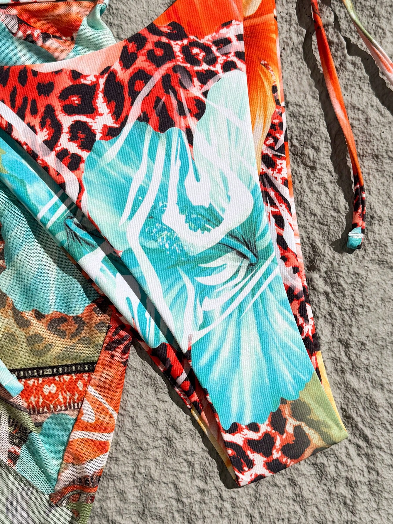 Nuevo conjunto de traje de baño de 3 piezas para mujer con minifalda, estampado de leopardo y flores, con hebilla de metal, para playa y fiesta de piscina en primavera y verano - Imagen 4