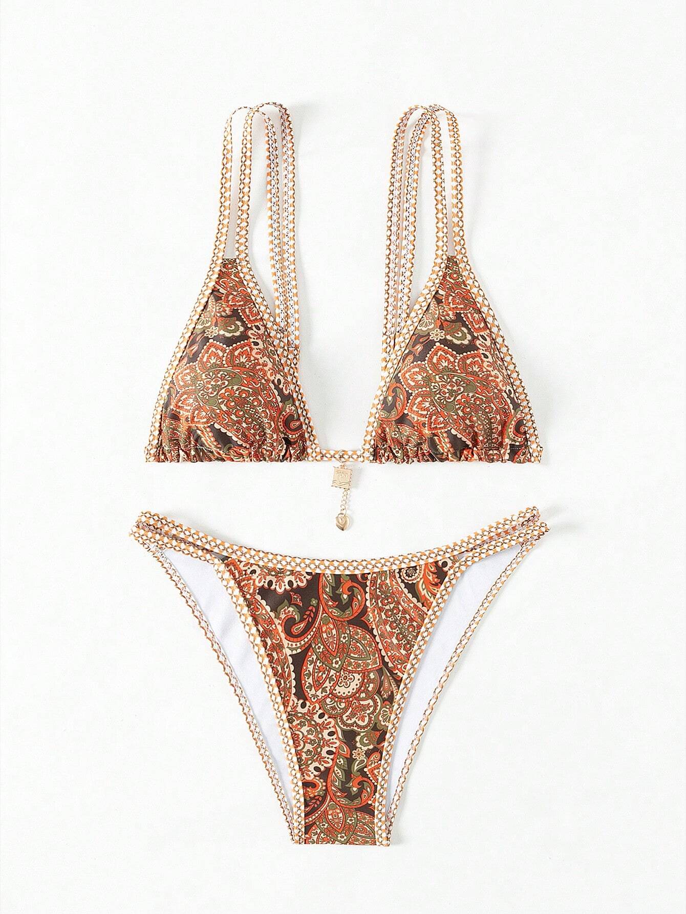 Swim Conjunto de bikini estilo retro para mujeres, derechos de autor adquiridos, playa de verano - Imagen 3