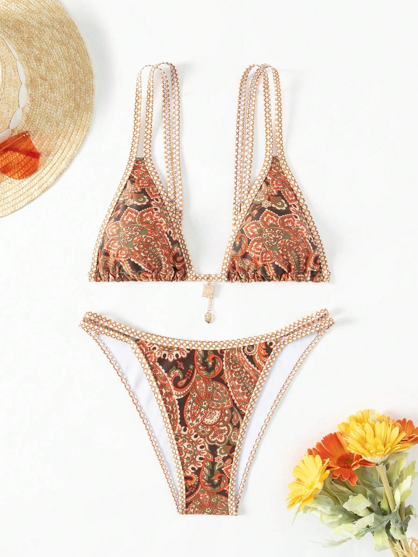 Swim Conjunto de bikini estilo retro para mujeres, derechos de autor adquiridos, playa de verano - Imagen 2