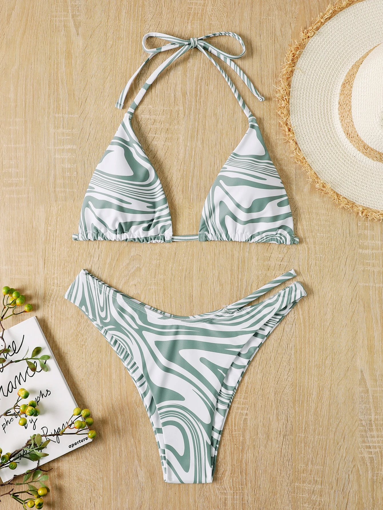 Swim Conjuntos de bikini estampados con flores de playa aleatorios para vacaciones 2025 - Imagen 5