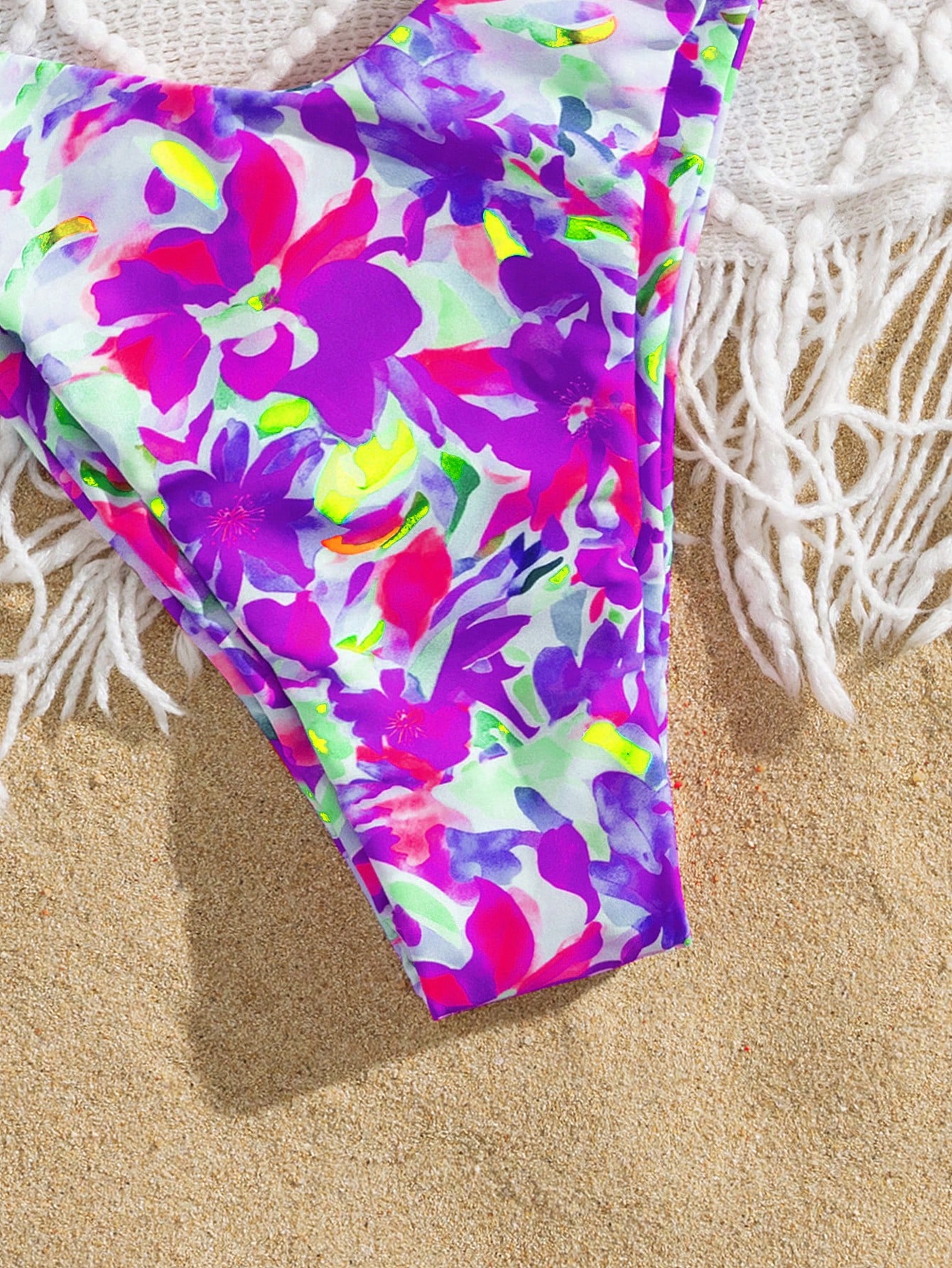 Set de 2 piezas Bikini con tiras ajustables y diseño impreso de nueva moda, elegante traje de baño de moda para mujer para playa y verano - Imagen 5