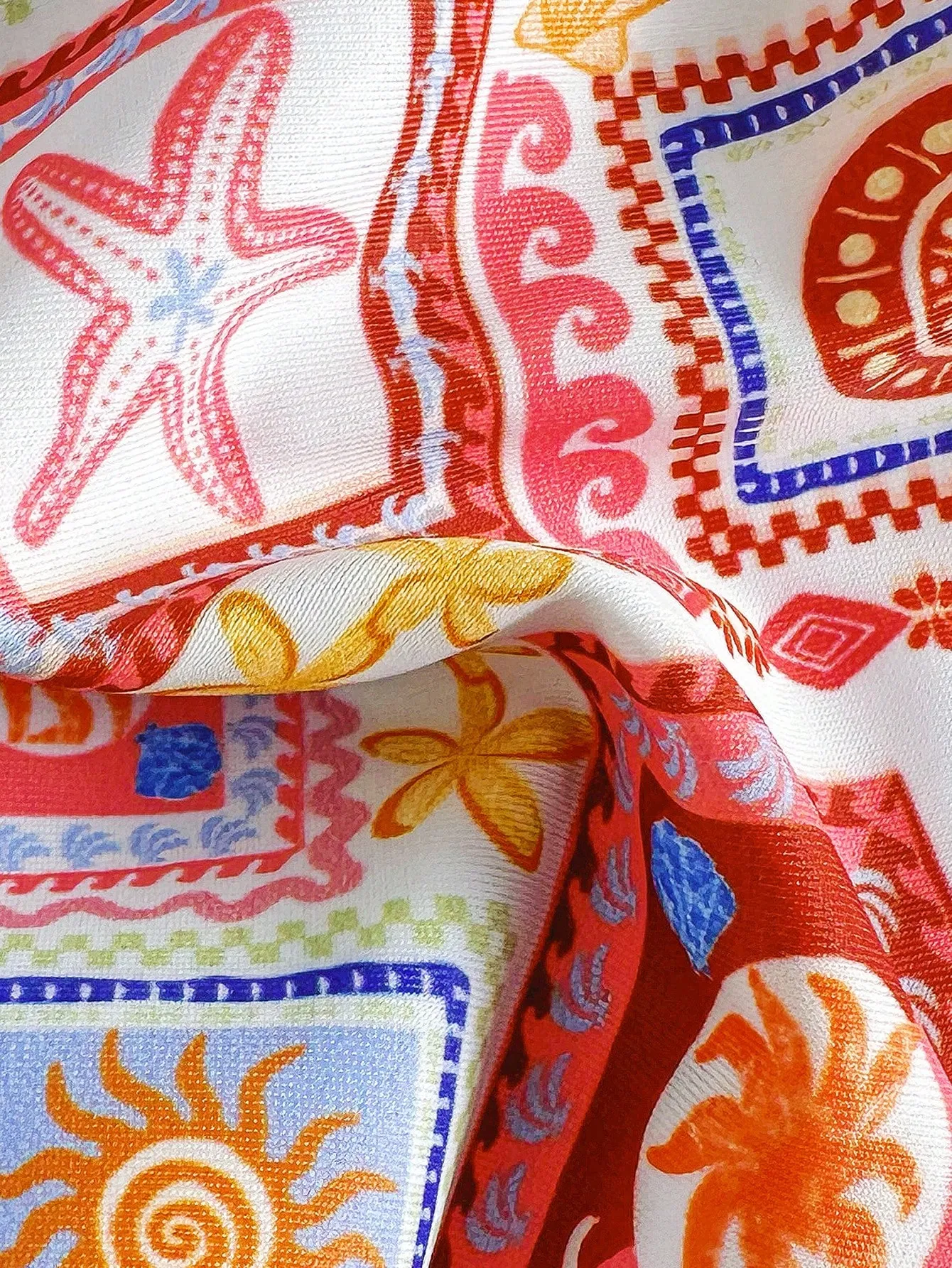 Soleia Conjunto de bikini con nudo adelante, estampado de flores tropicales coloridas y escote en V p - Imagen 6