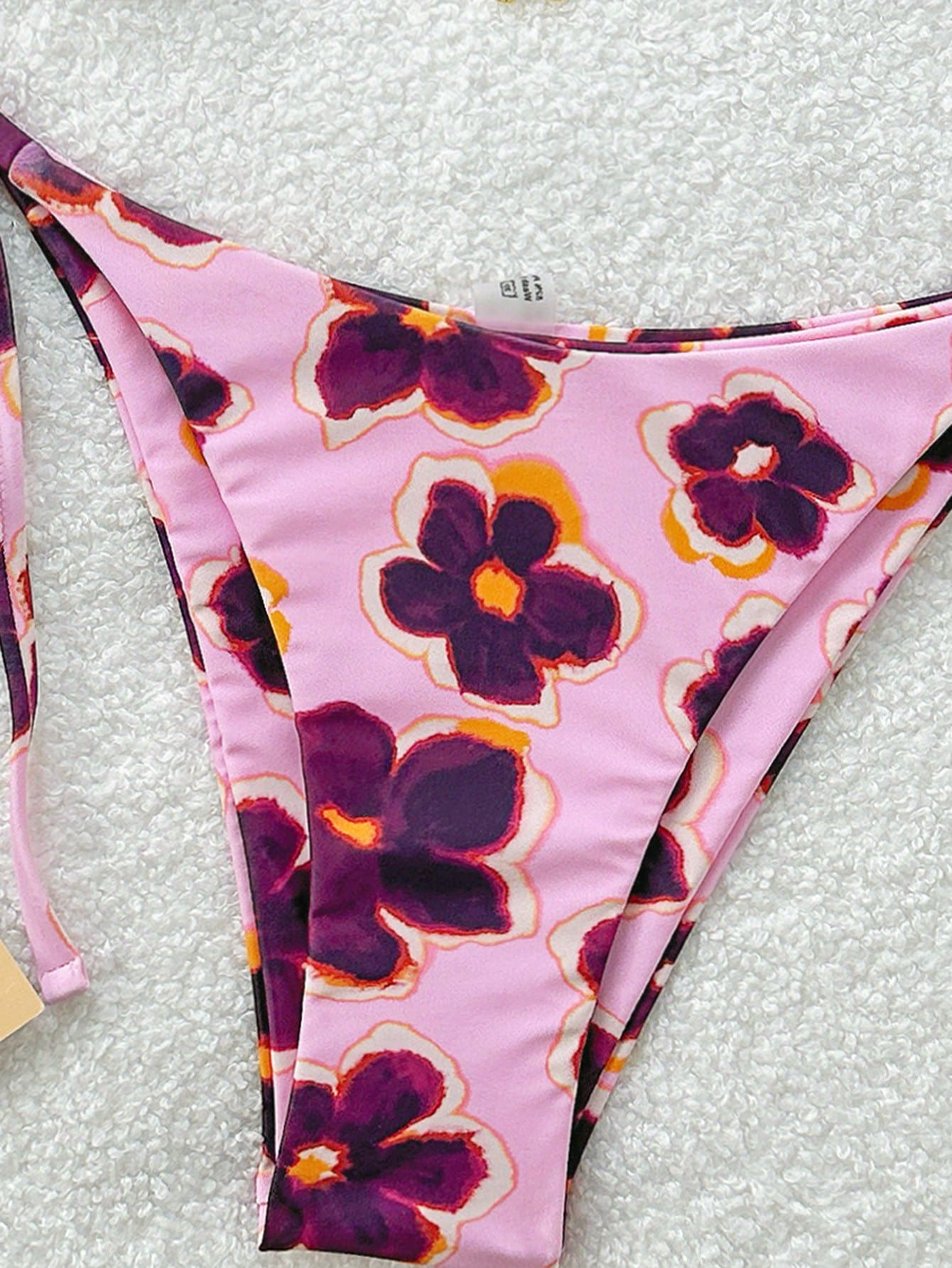 Soleia Set de 2 piezas de bikini con estampado floral y nudo, para vacaciones, para playa de verano - Imagen 4