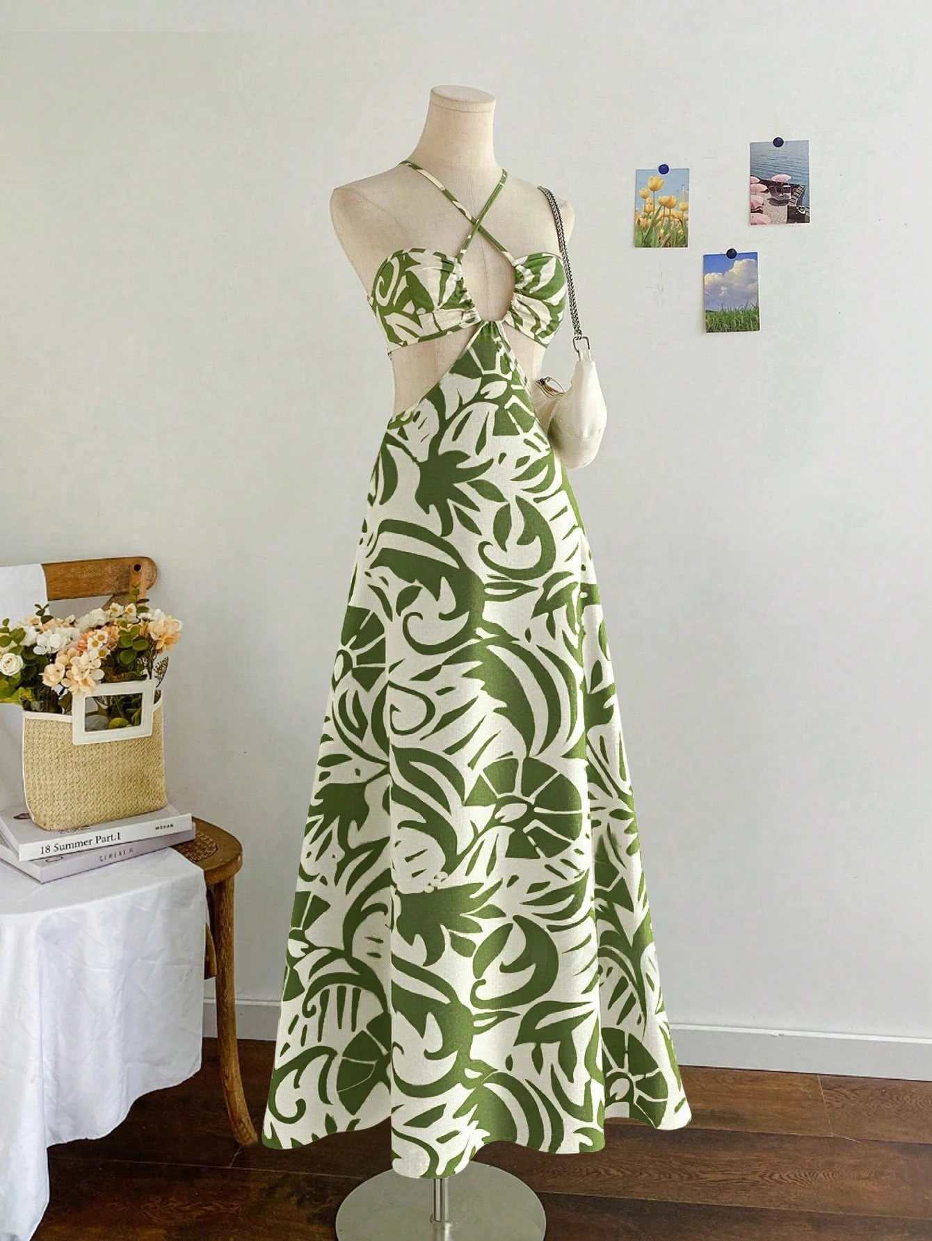 Soleia Vestido de verano de vacaciones de playa, tropical, resort, con cordones y espalda descubierta para mujer - Imagen 1