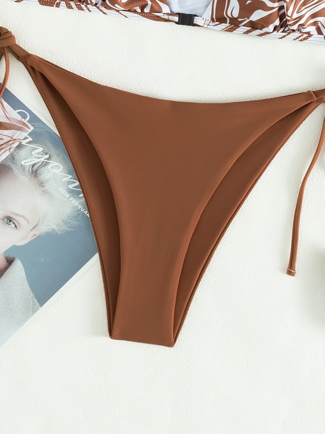 Swim SXY Conjunto de bikini de 2 piezas con parte superior de manga larga con detalle de copa y Botto - Imagen 6