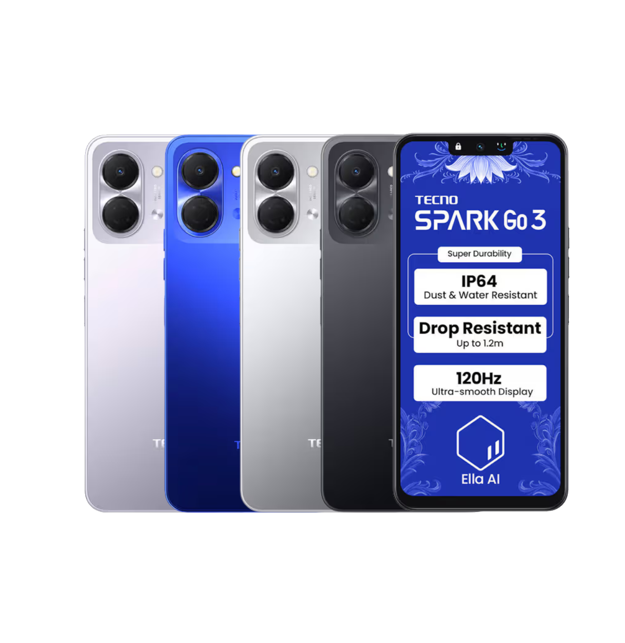 4e06ed74-da62-4544-90d1-d0578fdbeae3-1000x1000-DIksdF7mN5rxCXhhSLJRwH13KLHmcPfkh2kxq5pw (sin fondo) TECNO Spark Go 3 (4+64GB) - Imagen 1