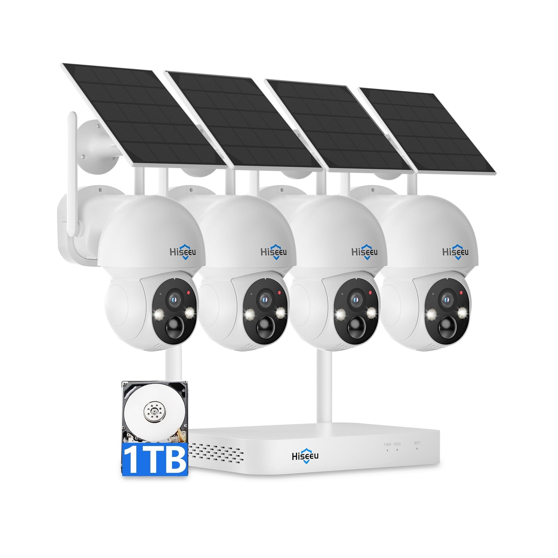 612Bu6aO8TL._AC_SL1500_-1.jpg Sistema de Cámaras de Seguridad Hiseeu Solar 4MP – Kit de 4 Cámaras - Imagen 1