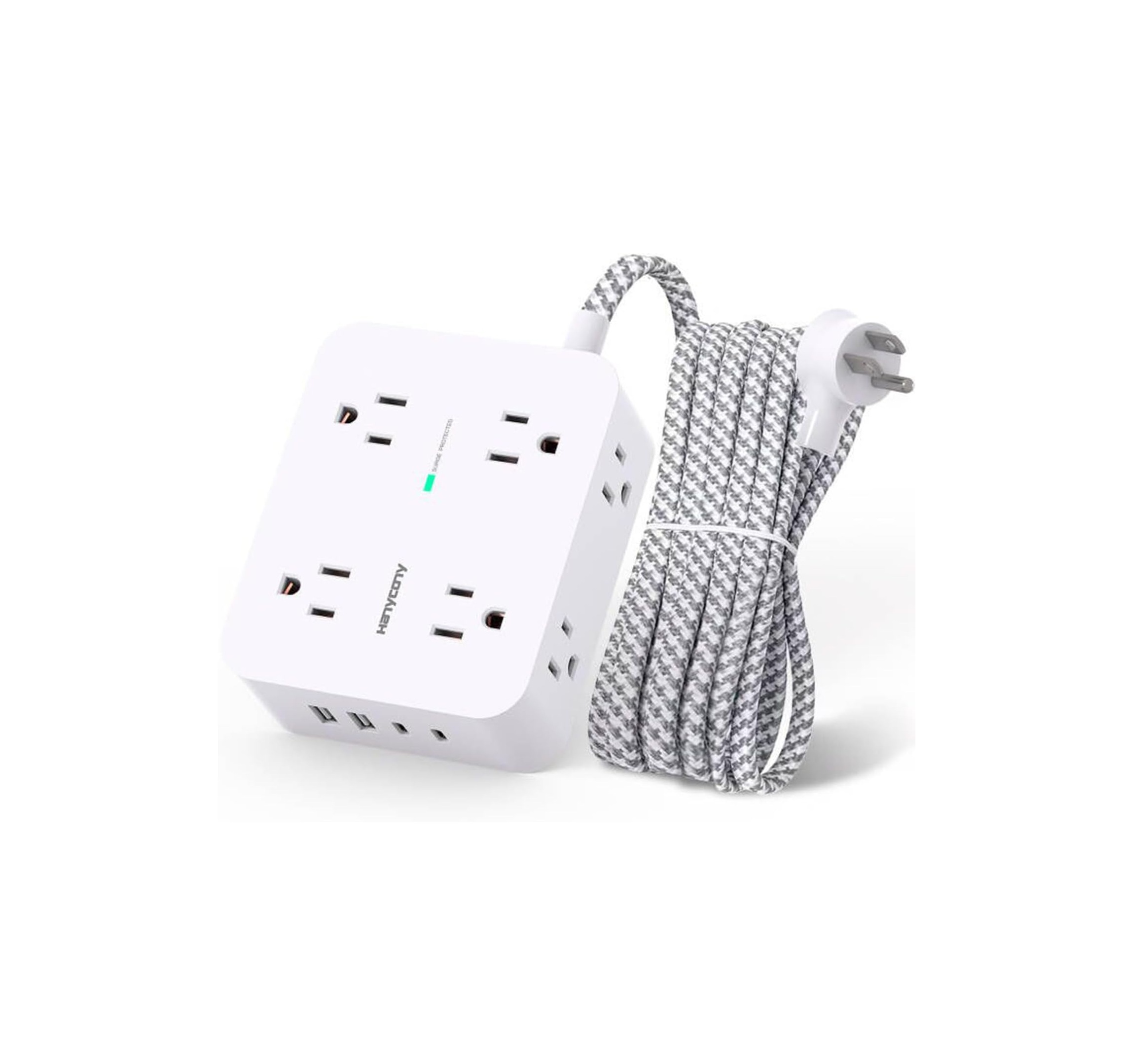 61q9hmplGFL._AC_SL1500_-1-1.jpg Regleta HANYCONY 8 Tomas + 4 Puertos USB (2 USB-C) - Imagen 1