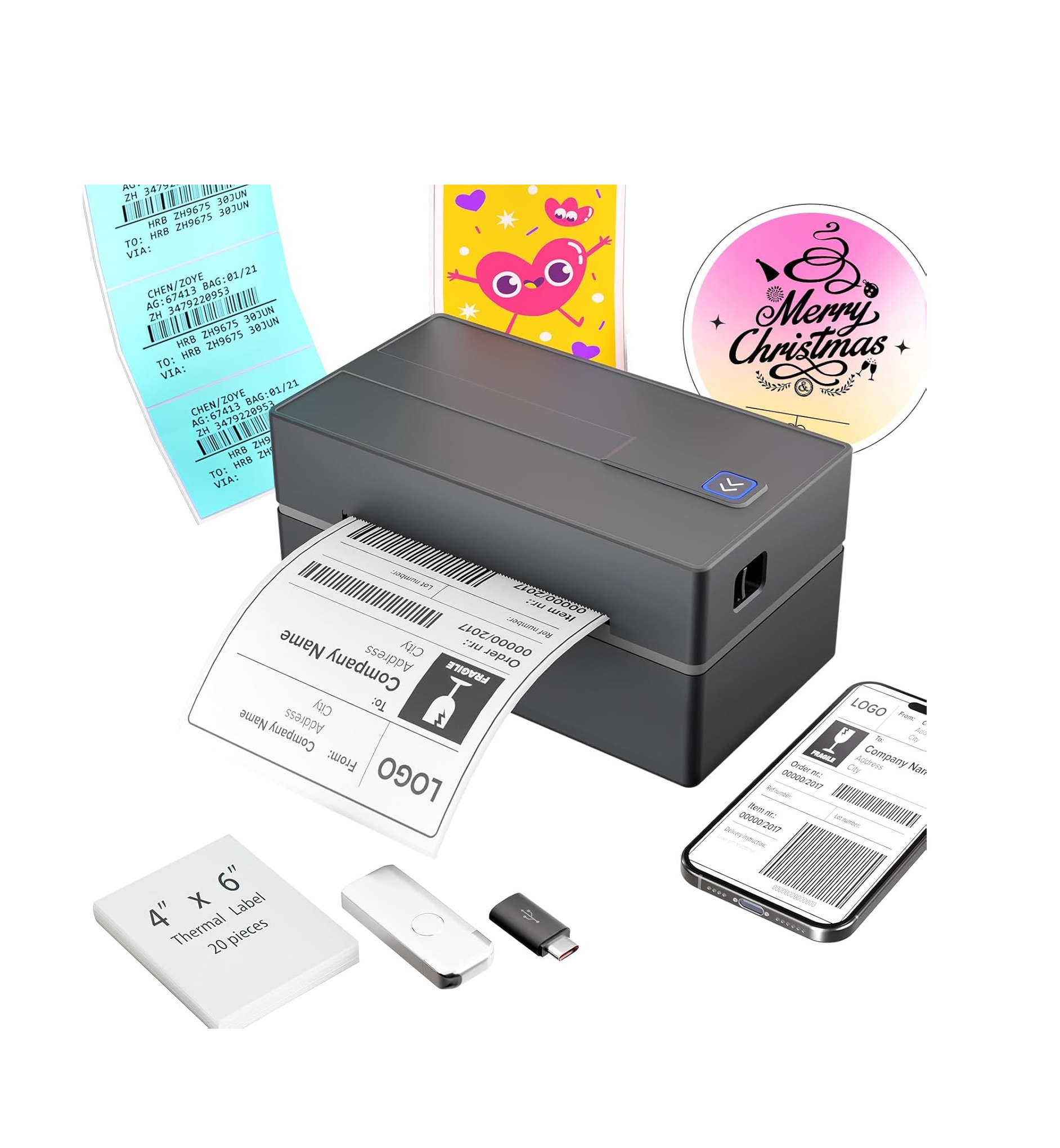 71zY4vPRGAL._AC_SL1500_.jpg Impresora Térmica de Etiquetas NULLTONEX Y813 – Bluetooth Inalámbrica 4x6 para Envíos - Imagen 1