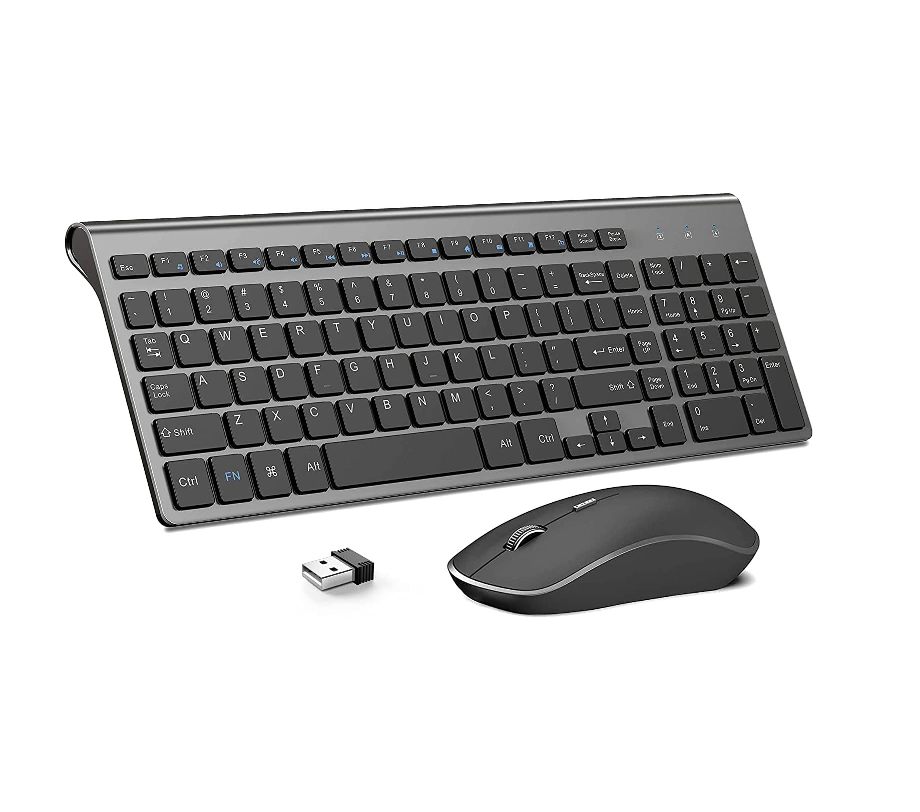 71fH1bumcBL._AC_SL1500_.jpg JOYACCESS Teclado y Mouse Inalámbricos 2.4G – Combo Ergonómico Delgado con Nano Receptor USB para PC, Laptop y Windows - Imagen 1