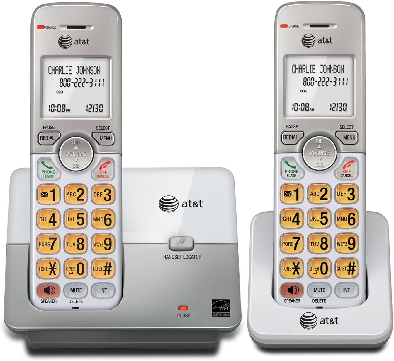71yY8CDrnxL._AC_SL1500_.jpg Teléfono inalámbrico AT&T EL51203 plateado - Imagen 1