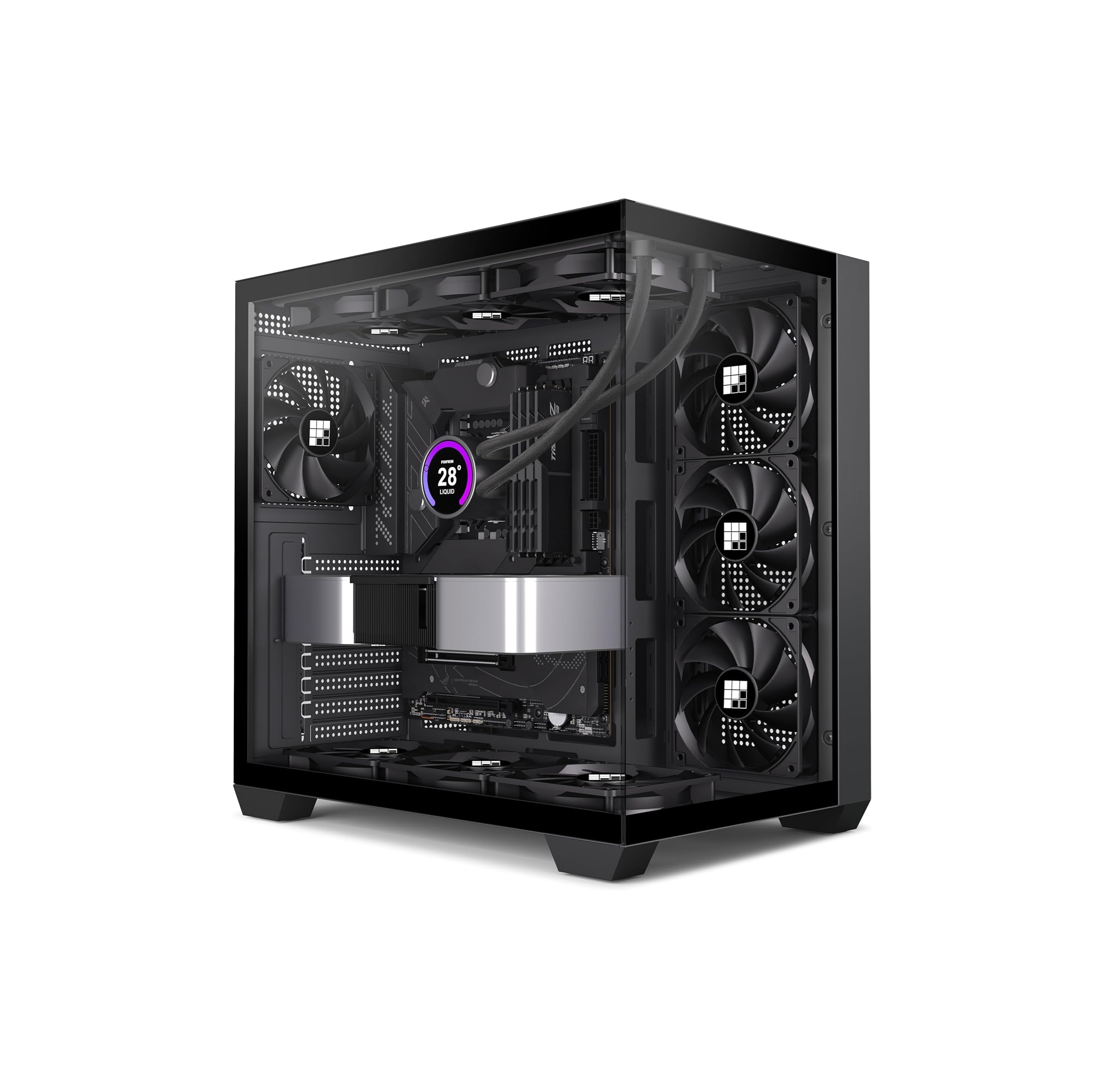 81k3YaYXGDL._AC_SL1500_.jpg FOIFKIN F300 (2025) – Case ATX Mid-Tower Gaming, Vidrio Panorámico 270°, 4 Ventiladores - Imagen 1