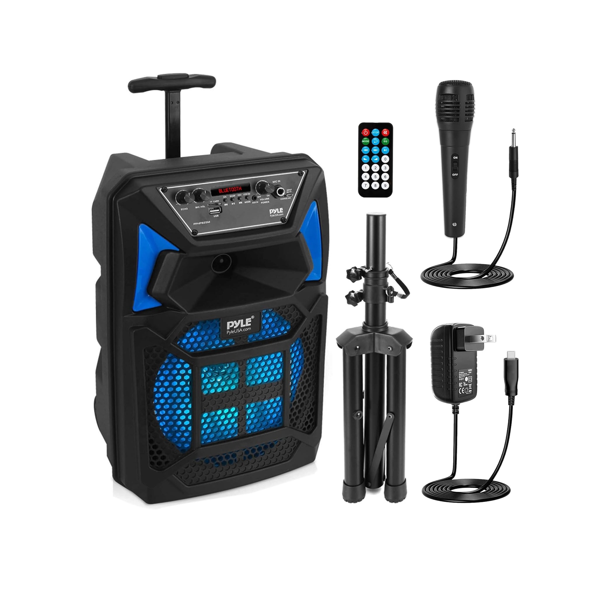81znlkRJYmL._AC_SL1500_.jpg Pyle Altavoz PA Bluetooth Portátil 400W – Karaoke con Micrófono - Imagen 1