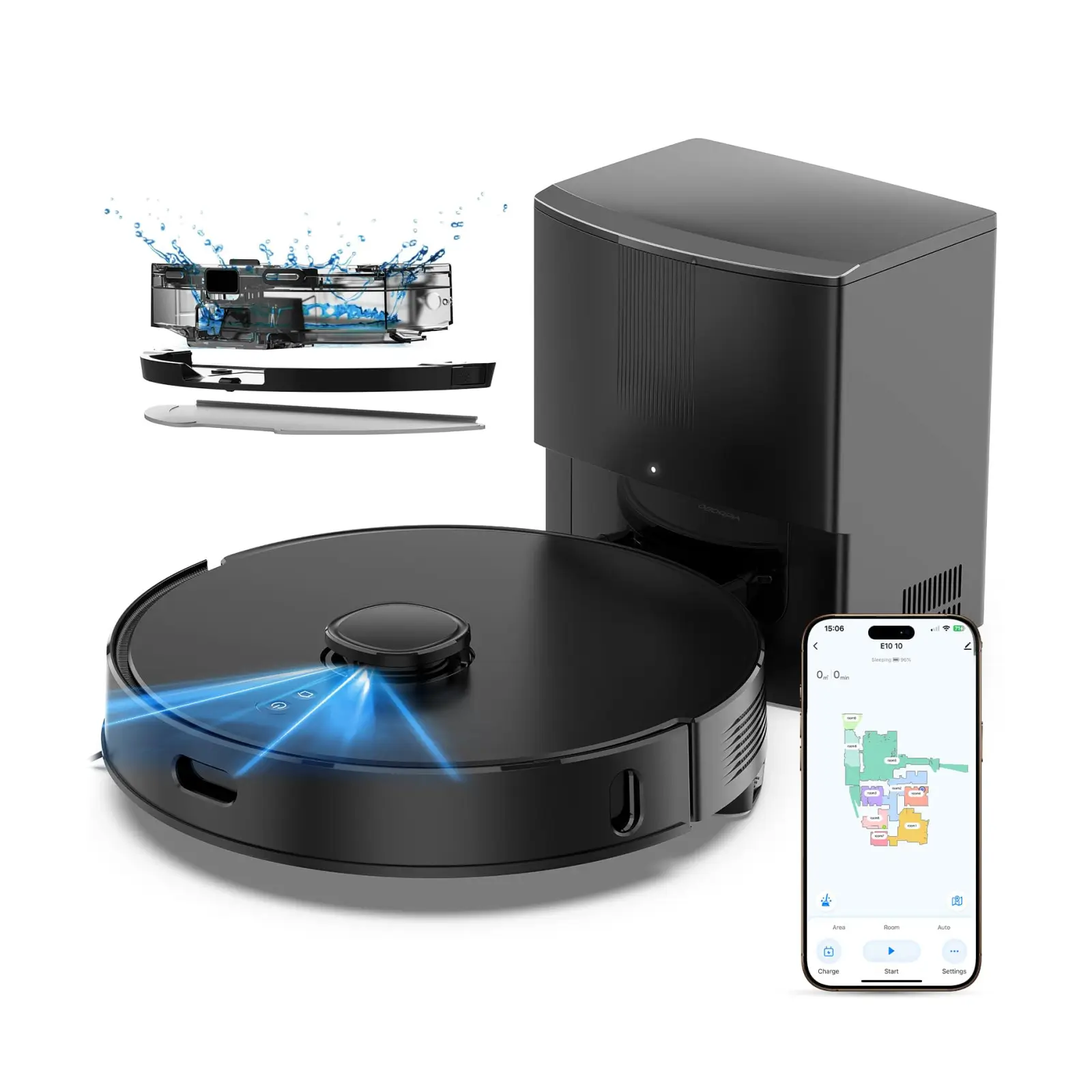 715QaCfJ9PL.webp E10+ - Robot aspirador y trapeador combinado con succión de 8000 Pa, navegación LiDAR - Imagen 1