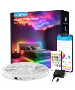 Tira de luces LED inteligente de 16.4 pies con control por app