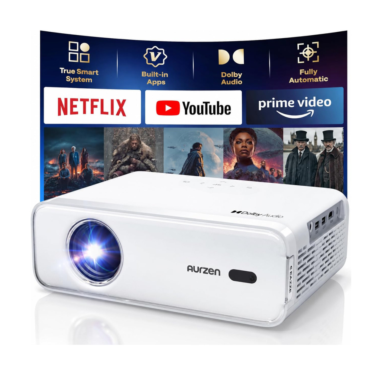 71VTJrWshGL-1.jpg Proyector inteligente D1 con WiFi y Bluetooth - Imagen 1