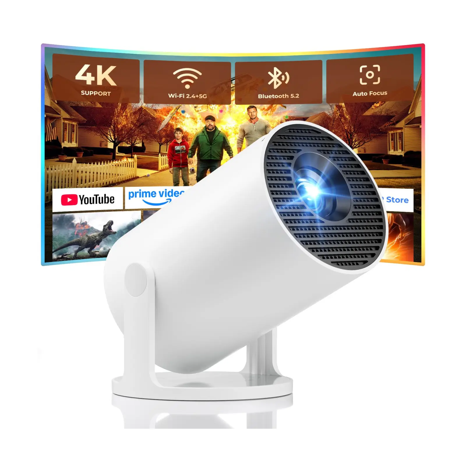 71WEgL0DCYL-1.webp Proyector portátil ClokoWe HY300 PRO+ con WiFi, Bluetooth - Imagen 1